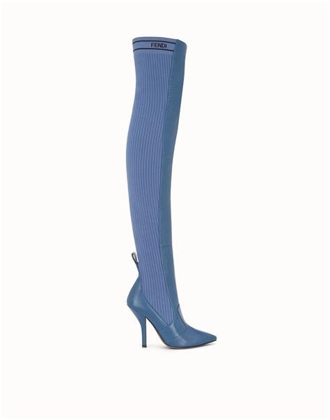 fendi blue boots|fendi high heel boots.